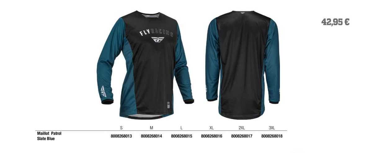 maillot patrol slate blue fly racing