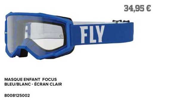 masque enfant focus bleu/blanc - écran clair