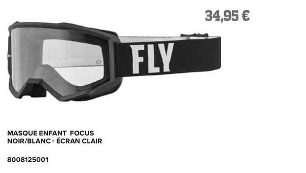 masque enfant focus noir/blanc - écran clair