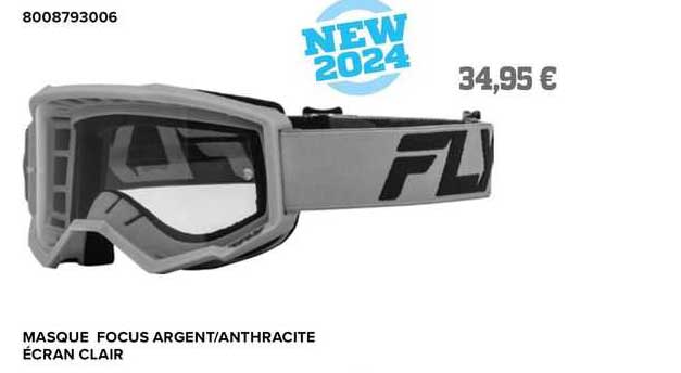masque focus argent/anthracite écran clair fly