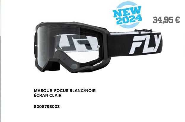 masque focus blanc/noir écran clair fly