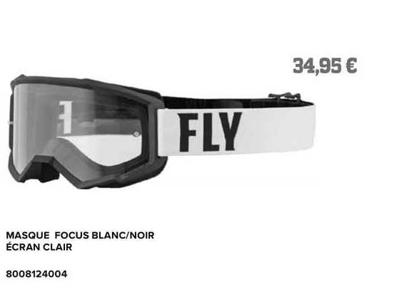 masque focus blanc/noir écran clair fly