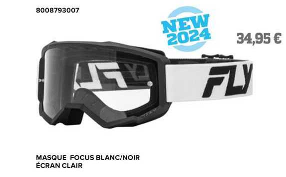 masque focus blanc/noir écran clair fly