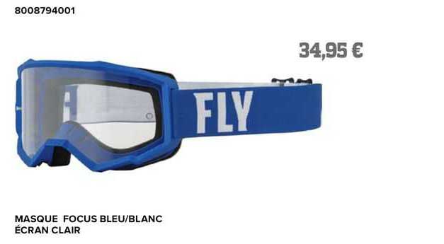 masque focus bleu/blanc écran clair fly