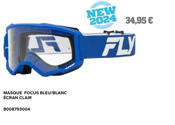 masque focus bleu/blanc écran clair fly