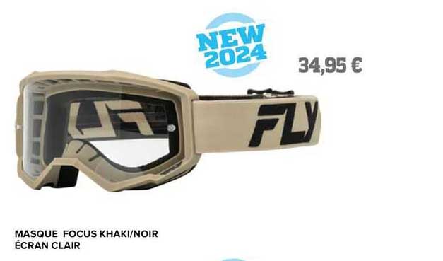 masque focus khaki/noir écran clair fly