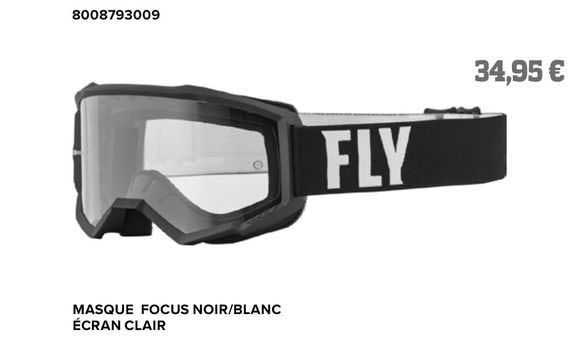 masque focus noir/blanc écran clair fly