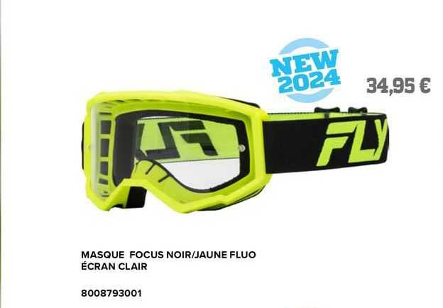 masque focus noir/jaune fluo écran clair fly