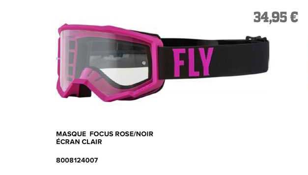 masque focus rose/noir écran clair fly