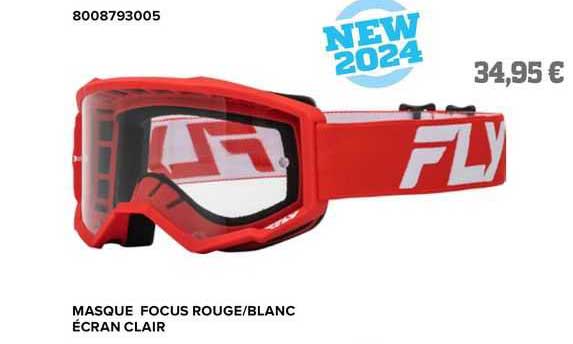 masque focus rouge/blanc écran clair fly