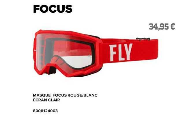 masque focus rouge/blanc écran clair fly