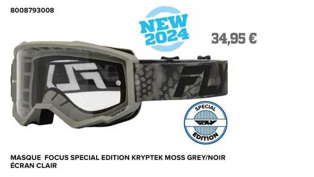 masque focus special edition kryptek moss grey/noir écran clair