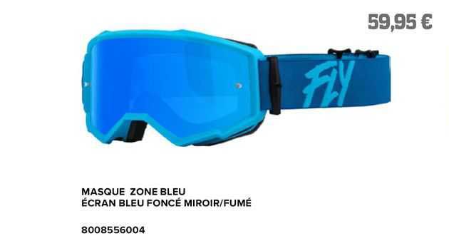 masque zone bleu écran bleu foncé miroir/fumé fly