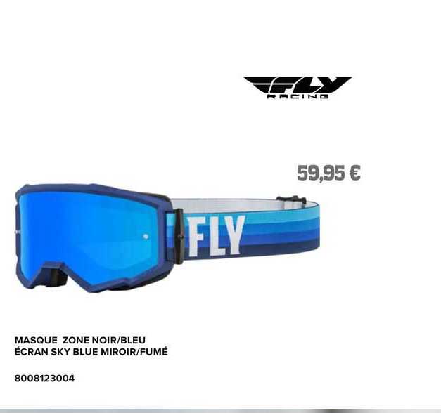 masque zone noir/bleu écran sky blue miroir/fumé