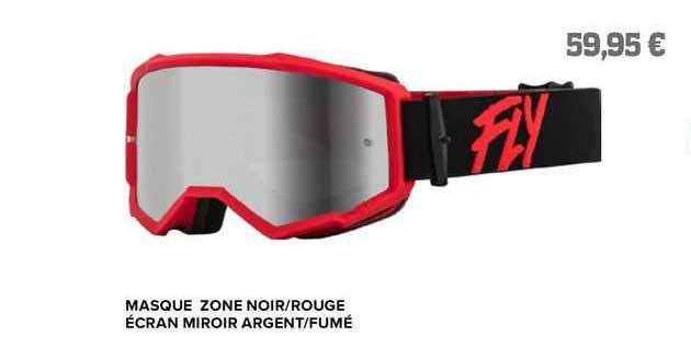masque zone noir/rouge écran miroir argent/fumé fly