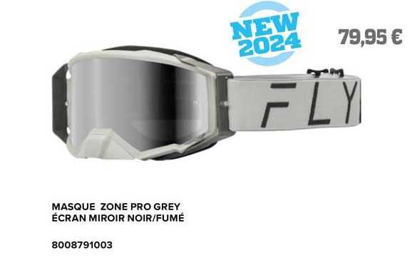 masque zone pro grey écran miroir noir/fumé