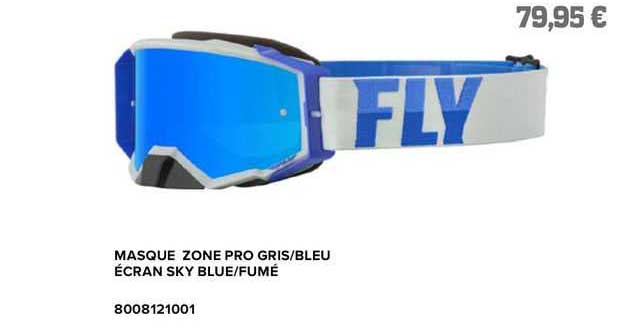 masque zone pro gris/bleu écran sky blue/fumé
