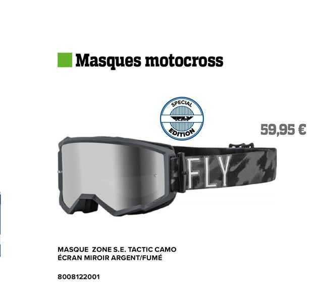 masque zone s.e. tactic camo écran miroir argent/fumé fly