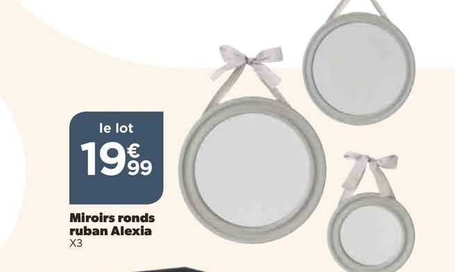 miroirs ronds ruban alexia