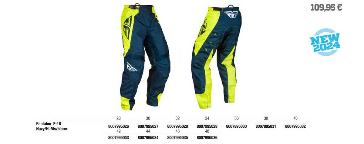 pantalon f-16 navy/hi-Vis/blanc fly racing
