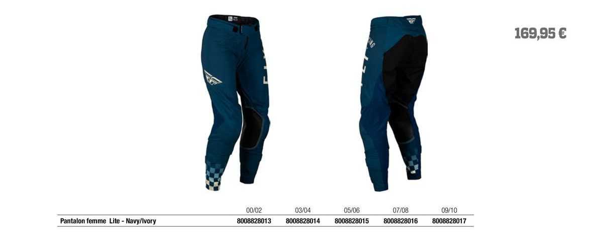 pantalon femme lite - navy/ivory fly racing