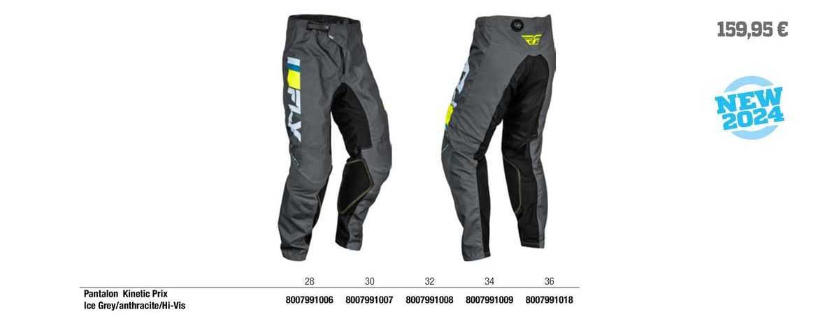 pantalon kinetic ice grey/anthracite/hi-Vis fly racing