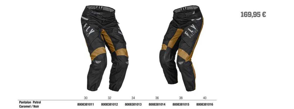 pantalon patrol caramel/noir fly racing