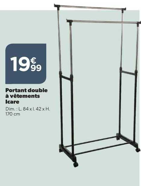 portant double à vêtements icare