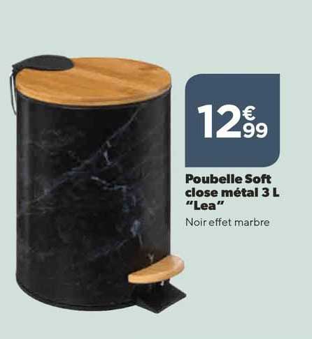 poubelle soft close métal 3 l "léa"