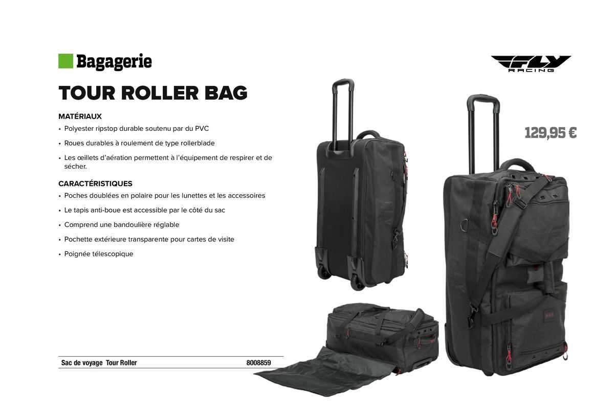 sac de voyage tour roller fly racing