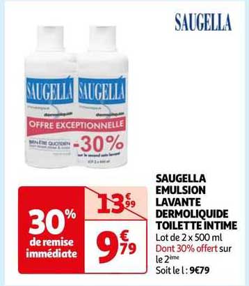 saugella émulsion lavante dermoliquide toilette intime