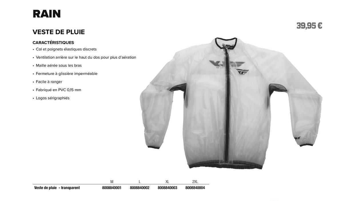 veste de pluie rain fly racing