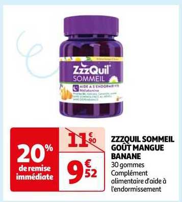 zzzquil sommeil goût mangue banane