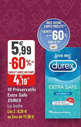 10 préservatifs extra safe  durex