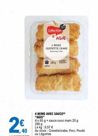 4 nems avec sauce "agis"
