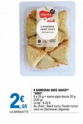 8 samossas avec sauce "agis"