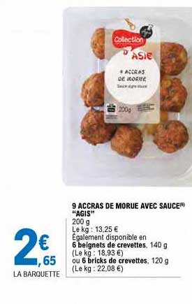 9 accras de morue avec sauce "agis"