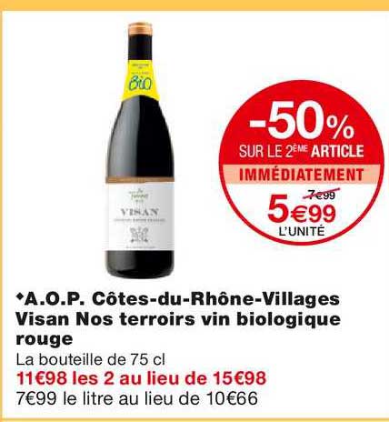 a.o.p. côtes-du-rhône-villages visan nos terroirs vin biologique rouge