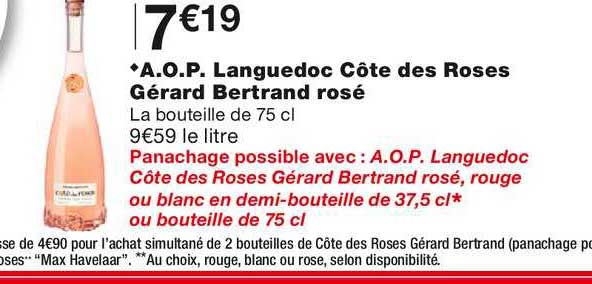 a.o.p. languedoc côte des roses gérard bertrand rosé