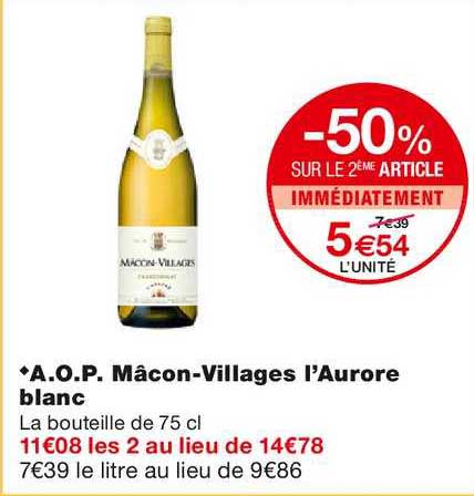 a.o.p. mâcon-villages l'aurore blanc