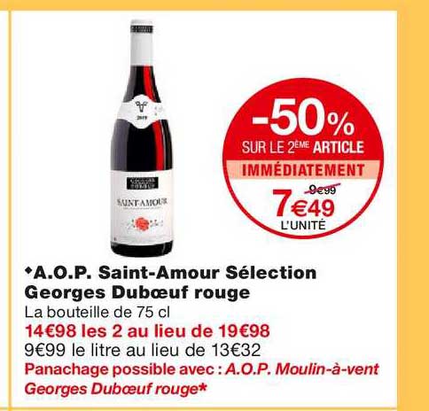 a.o.p. saint-amour sélection georges dubœuf rouge