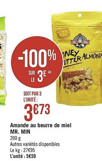 amande au beurre de miel mr. min