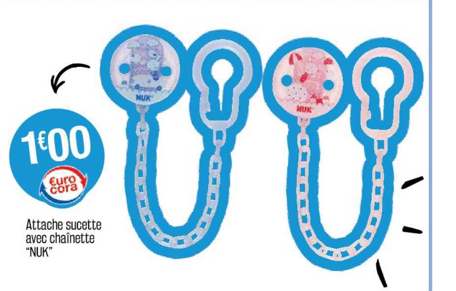 attache sucette avec chaînette "nuk"