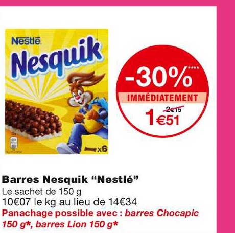 Barres Nesquik "nestlé"