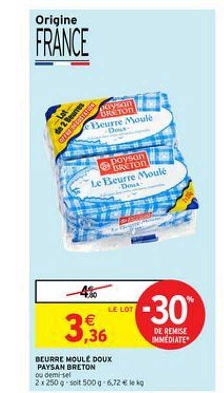 beurre moulé doux paysan breton