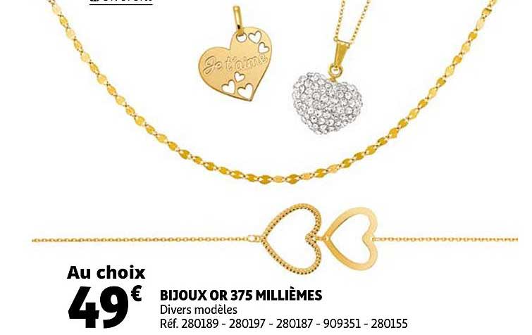 bijoux or 375 millièmes