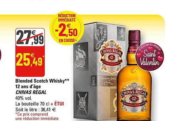 blended scotch whisky 12 ans d'âge chivas regal