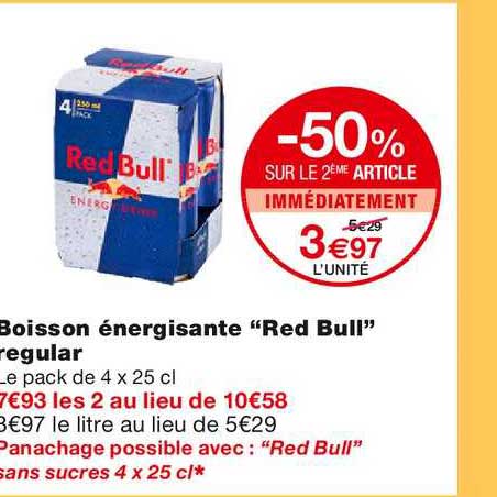 boisson énergisante "red bull" regular