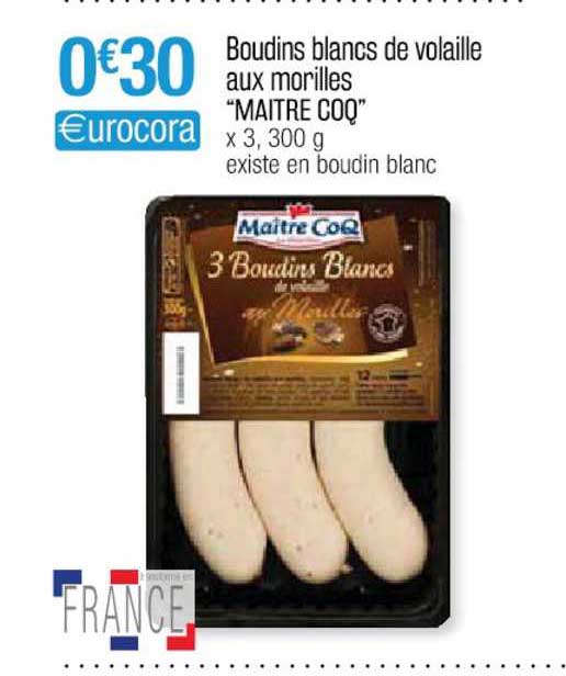 boudins blancs de volaille aux morilles "maitre coq"