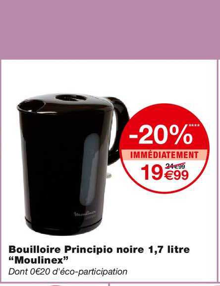 bouilloire principio noire 1,7 litre "moulinex"